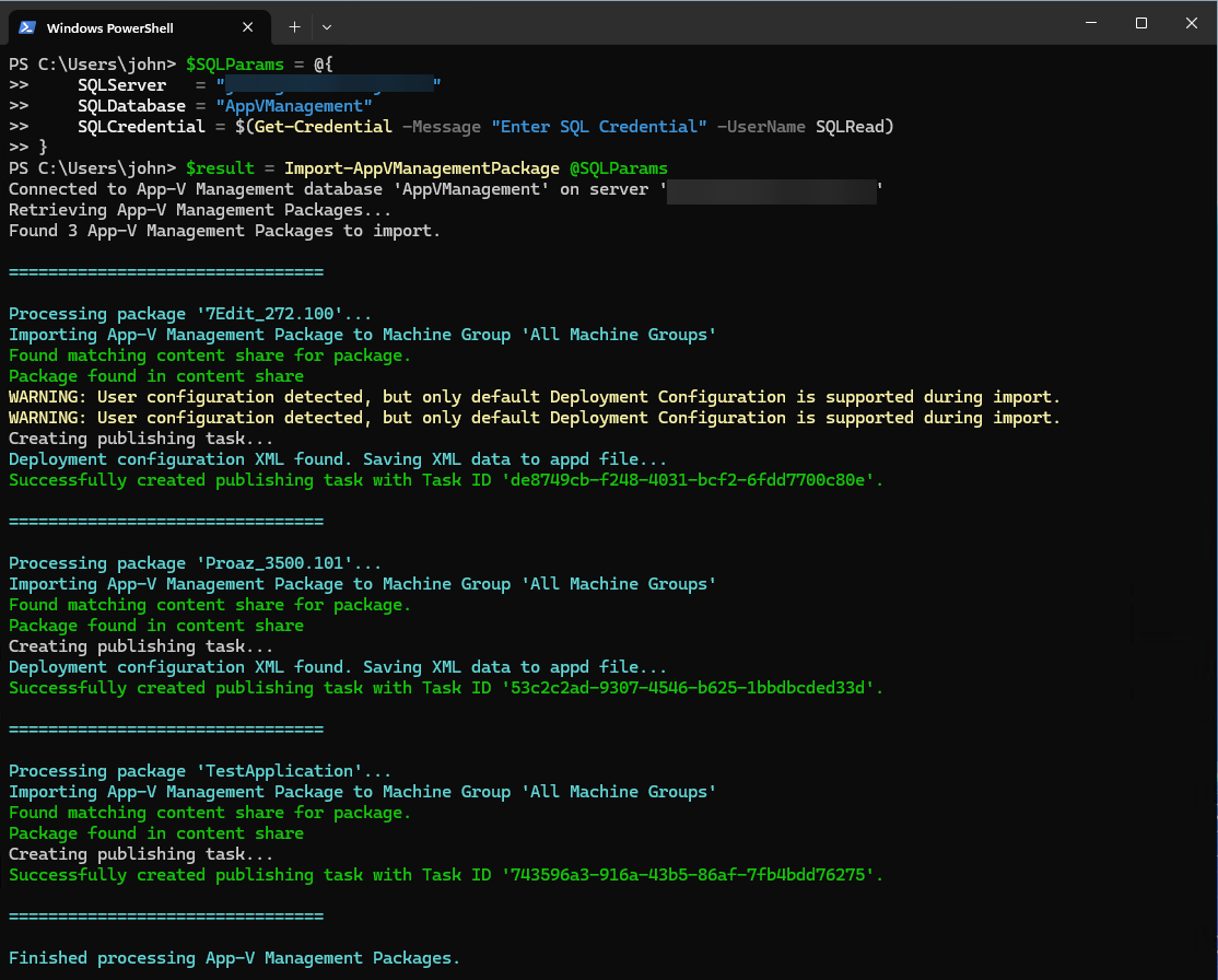 Import All Packages and publish to All Machine Groups